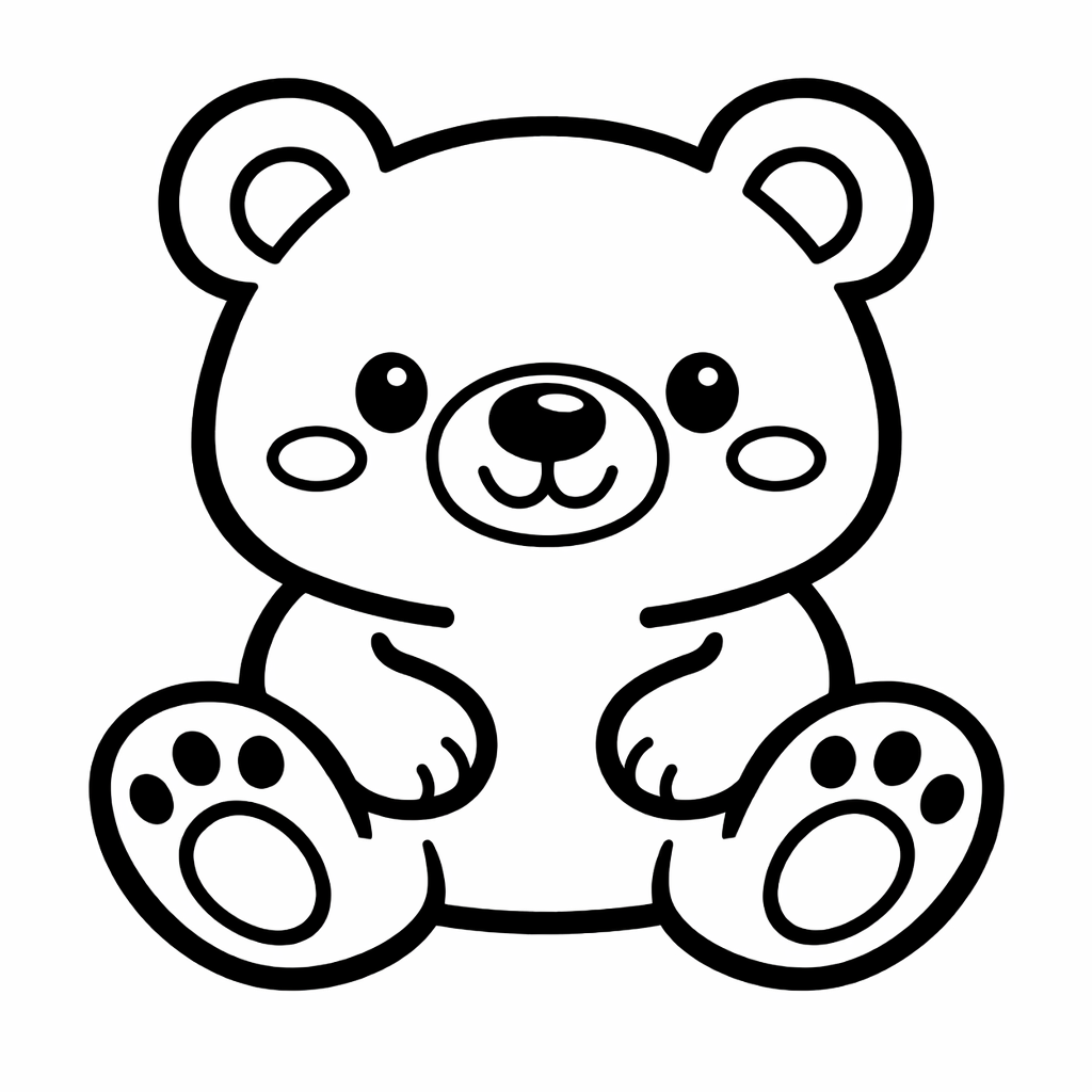Bold and Easy AI coloring page style example — thick chunky outlines